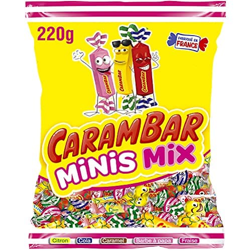 Carambar Bonbons Mix Mini 220 g - Gourmandises sucrées multicolores & multiples saveurs pour les amateurs de confiserie,