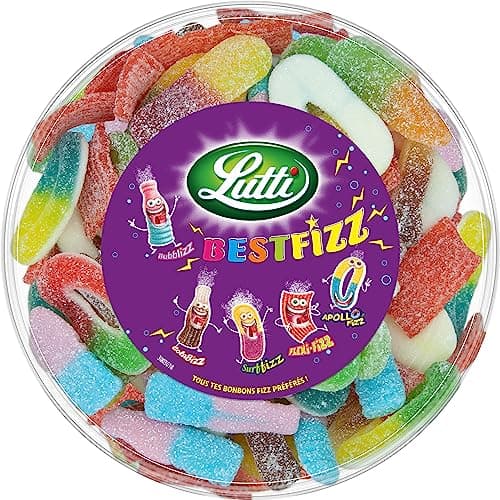 Lutti Best Fizz Bonbons Tubo 550 g pour Enfants en Campagne d'étéavec Goût Doux et Effervescence, Boîte de 550g