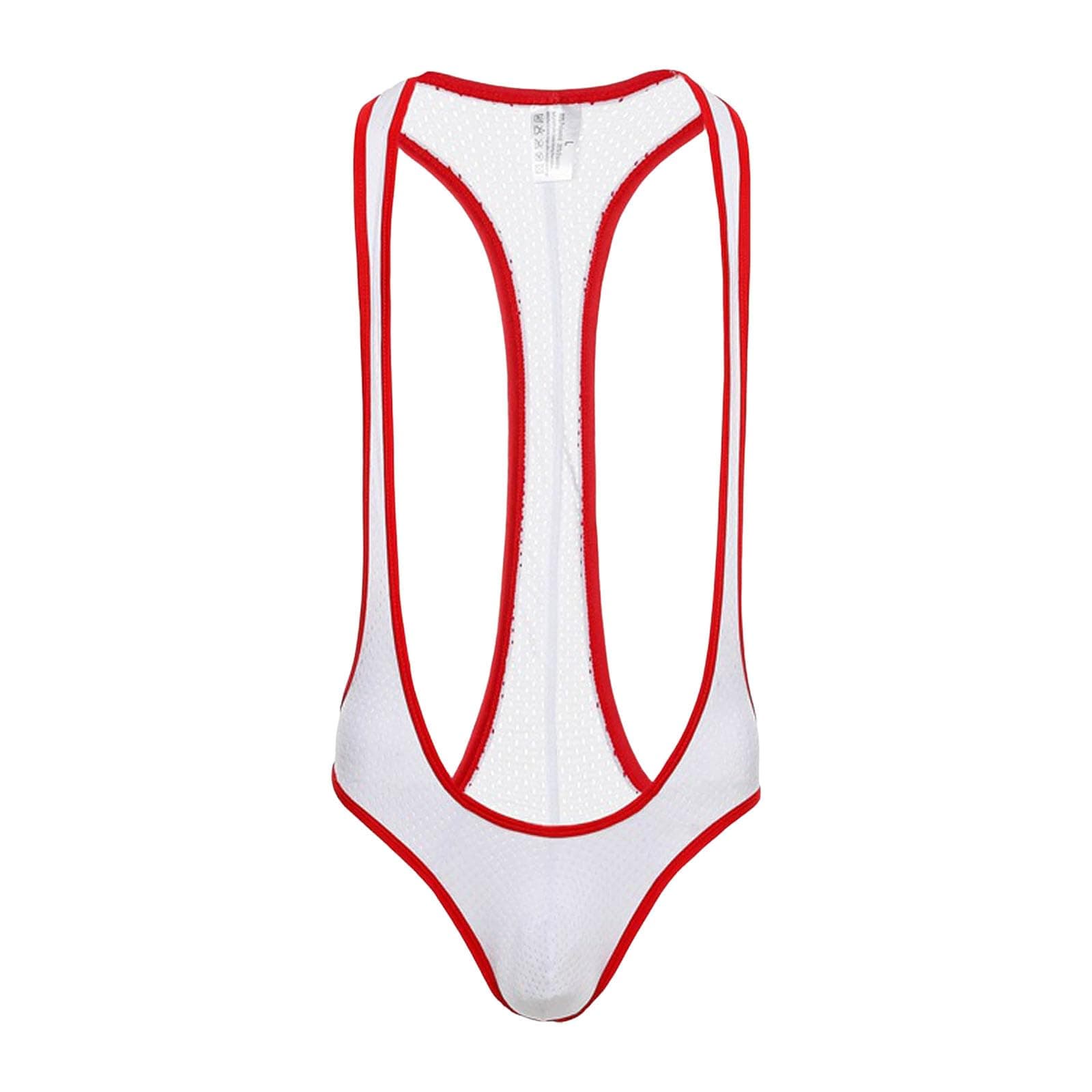 Borat Mankini Maillot de Bain Homme Sexy en Maille Respirante V-Neck pour Plage - Taille M