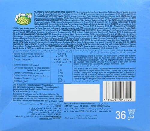 LUTTI Présentoir 36 Tubble Gum Cherry pour Magasins de Vending Élevage de Sucre Multifonctionnel 1,260 kg