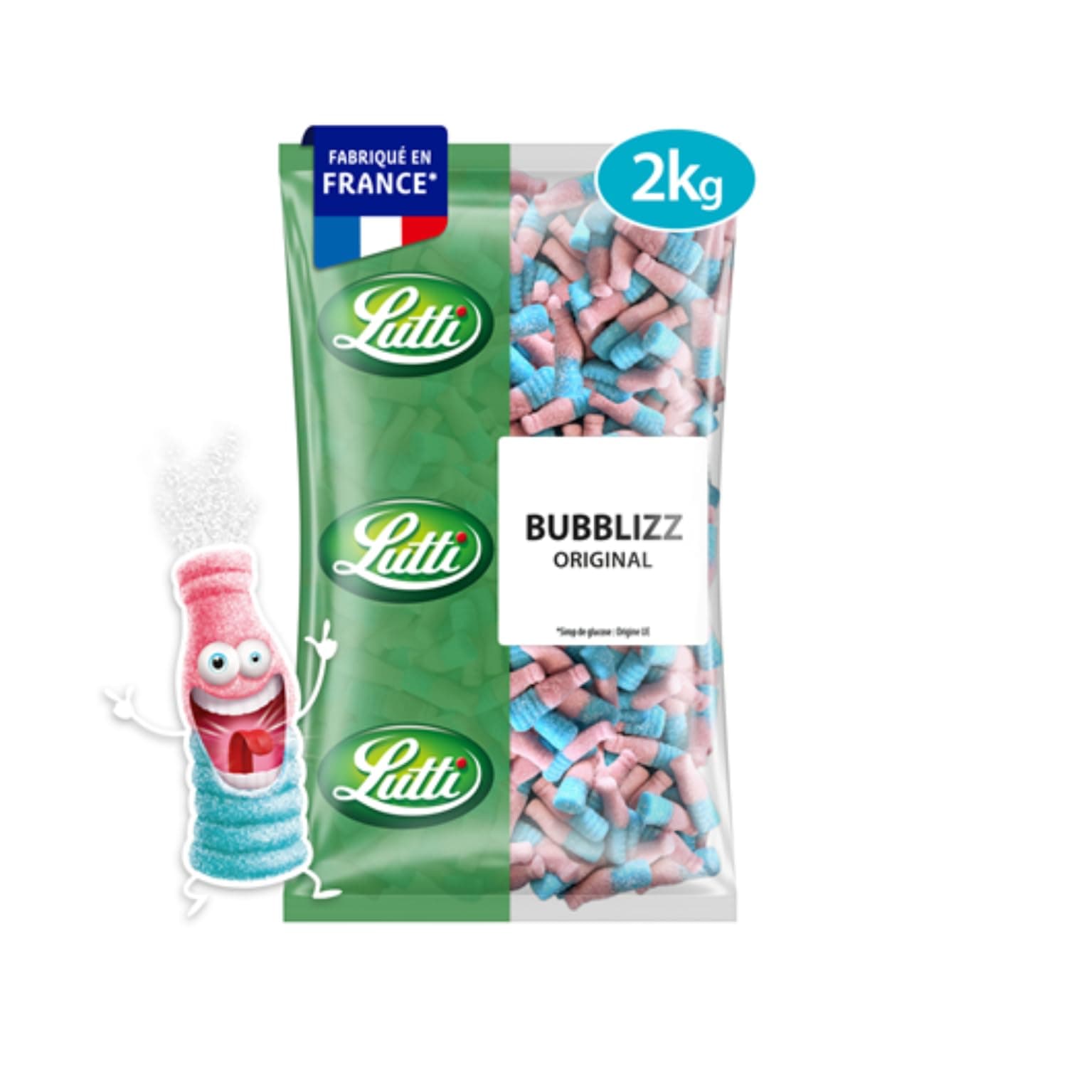 Confiserie gélifiée Bubblizz LUTTI - pour enfants - dans la piscine - délicieusement rafraîchissants - 2 kg - gusto Acid