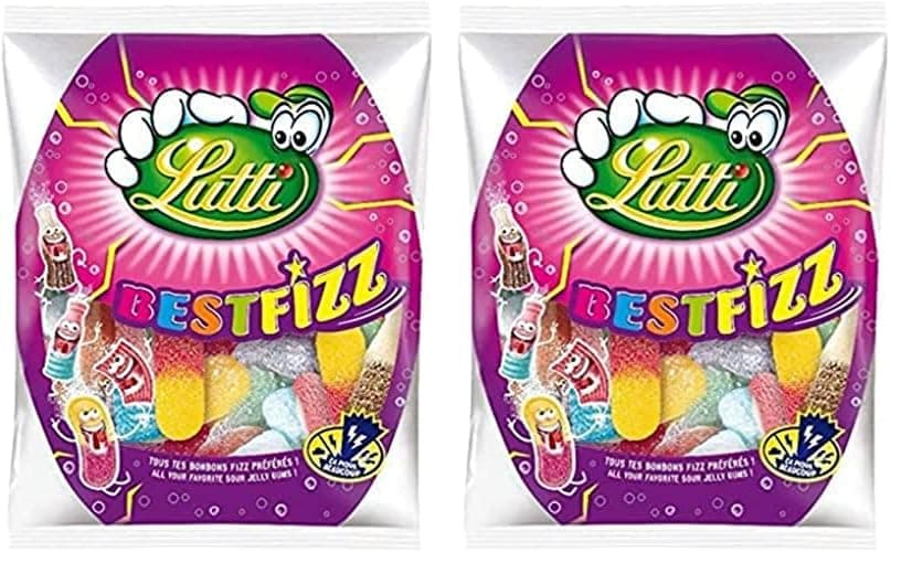 Bonbons effervescents Lutti Best, Bleu et Rose, 100g (Lot de 2) - Favoris des consommateurs américains
