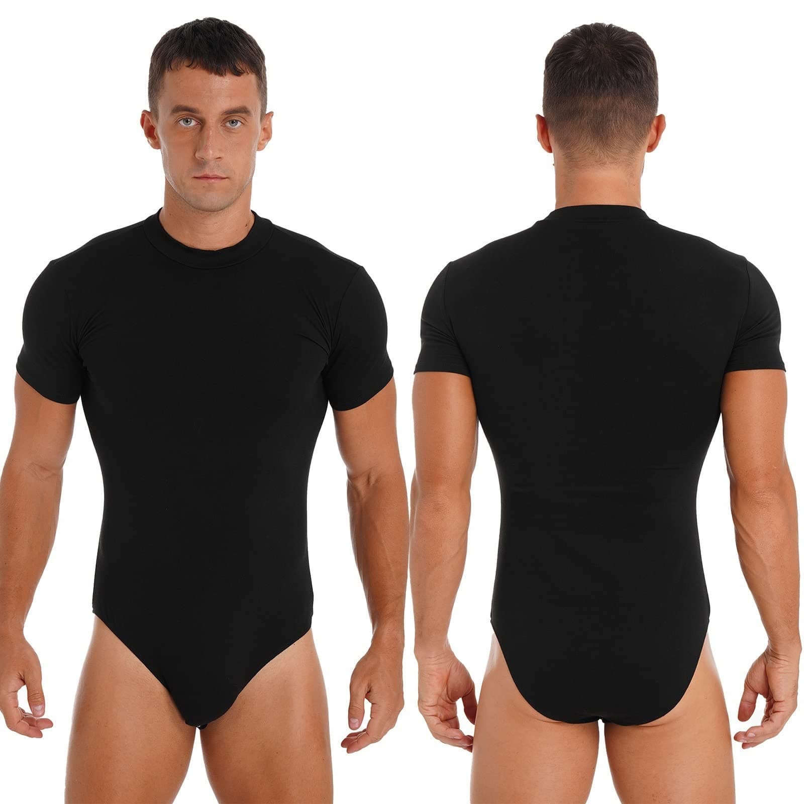 IUERVPS Combinaison décontractée Slim for Homme, Couleur Unie, col Ras du Cou, Manches Courtes, Tenue de soirée pour Clu