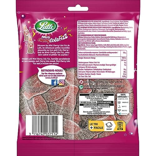 Lutti Cherry Cola Fizz Boisson Gazeuse 100 g Mini Collation Sans Sucre