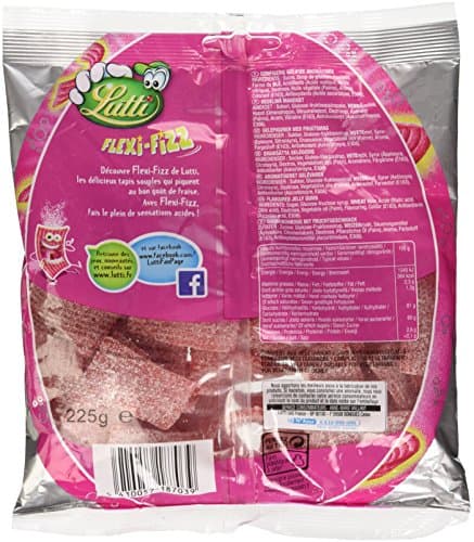 Lutti Fizz Gomme Élastique Fraise 225g - Bonbon Sain et Amusant pour Enfants et Adolescents