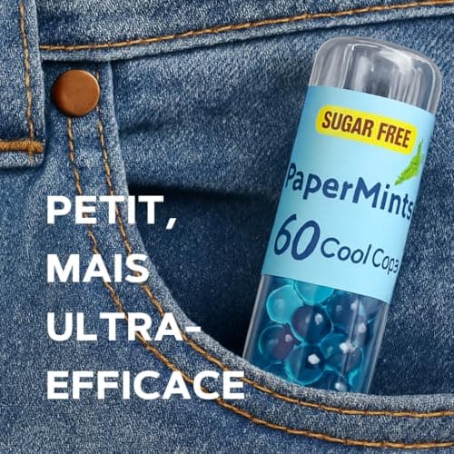 PAPERMINTS - Billes à la Menthe Sans Sucre Ni Alcool pour une Haleine Fraîche Durables - Bonbons Mentholés - Grande Tail