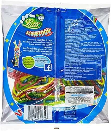 Bonbons gélifiés Scoubidou, saveurs variées, kids, fête des enfants, saveurs fruitées, 200g, gâteaux à partager