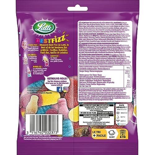 Bonbons effervescents Lutti Best, Bleu et Rose, 100g (Lot de 2) - Favoris des consommateurs américains