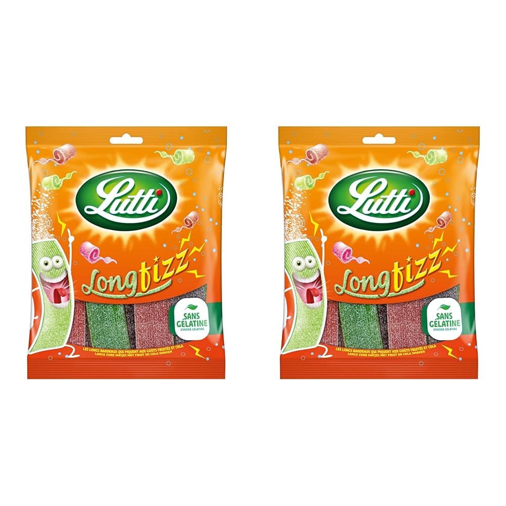 Lutti Long Fizz 100 g (Lot de 2) pour adultes en soirée au cinéma