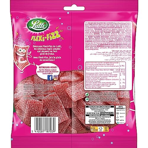 Lutti Fraise Flexi-Fizz Fils Boissons 225 g pour Enfants en Voyage