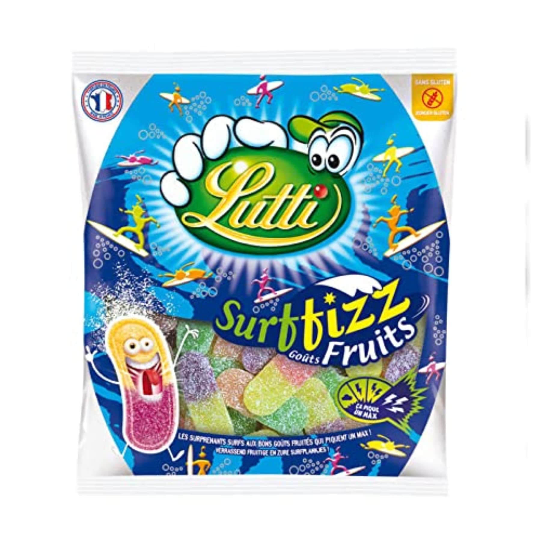 Bonbons Lutti surffizz, goûts fruits extra acide - Idéal pour les adolescents - Week-ends de leisure