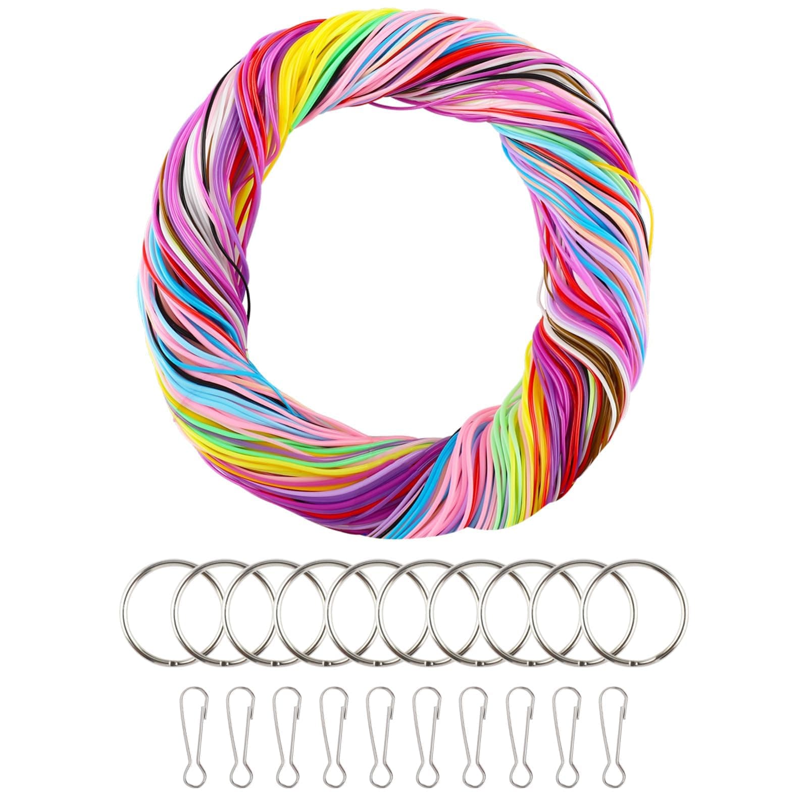 Beihre Scoubidou Elastique Cordon 200Pcs pour DIY Bracelet Collier Porte-Clés | Couleurs Multicolores | Idéal pour Enfan