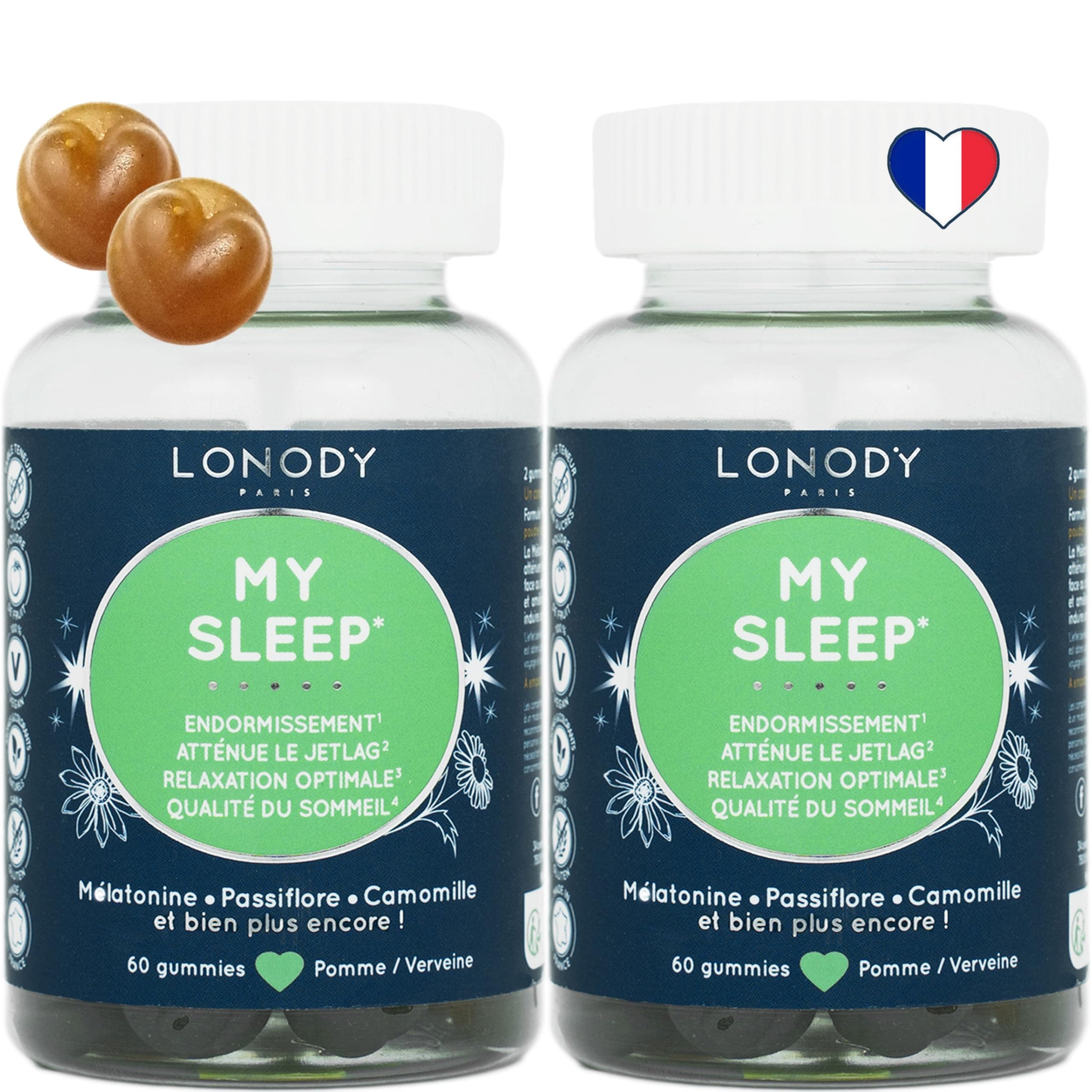 Lonody - Gummies Sommeil Extra Fort Pack 2 Mois - Mélatonine 1,9 mg, Valériane et Tryptophane - Complément Alimentaire R
