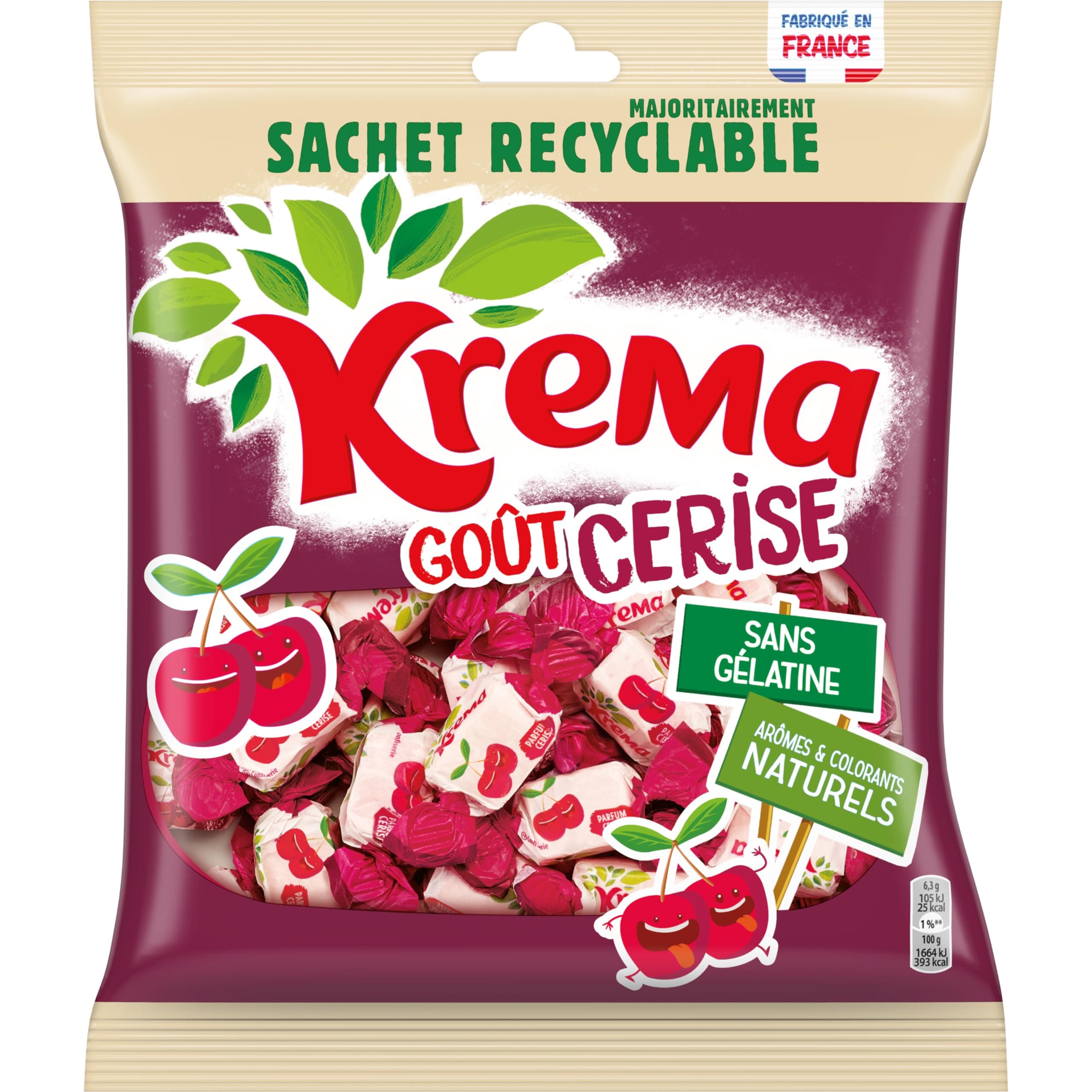 KREMA Cerise Recyclable 240g Crème Hydratante Pour Femmes Environnementalement Conscientes Élégantes et Écologistes