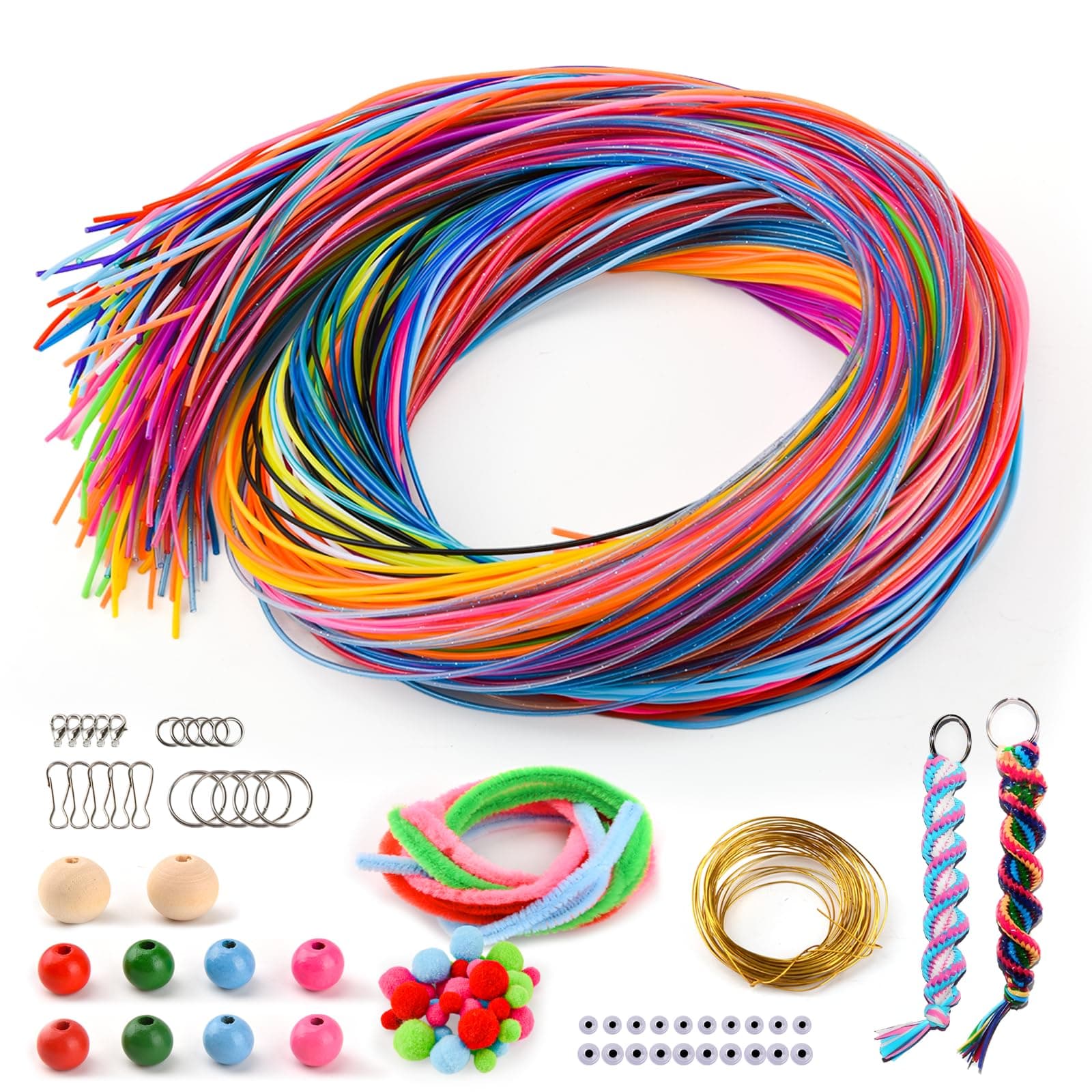 Kits Scooby Doo Scoubidou 295 Pièces pour Enfants Jouets Artisanat Sellier Perles Bois Pompons Bricolage Colliers Bracel