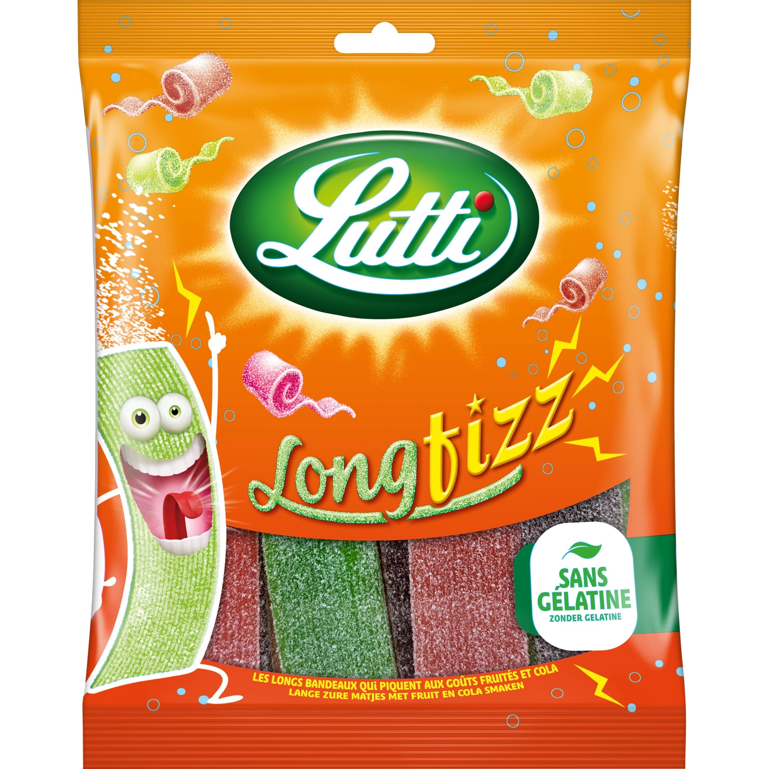 Lutti Long Fizz, Bain Énergisant pour Adultes en Réunion de Travail