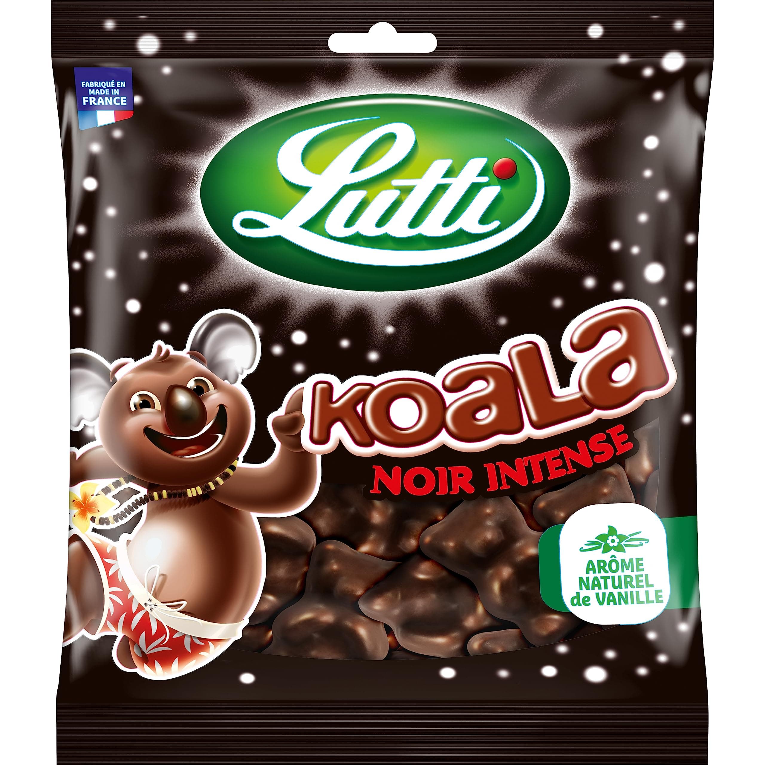 Lutti Koala Noir 185g - Jouet Doux et Sécurisé pour Enfants à Domicile