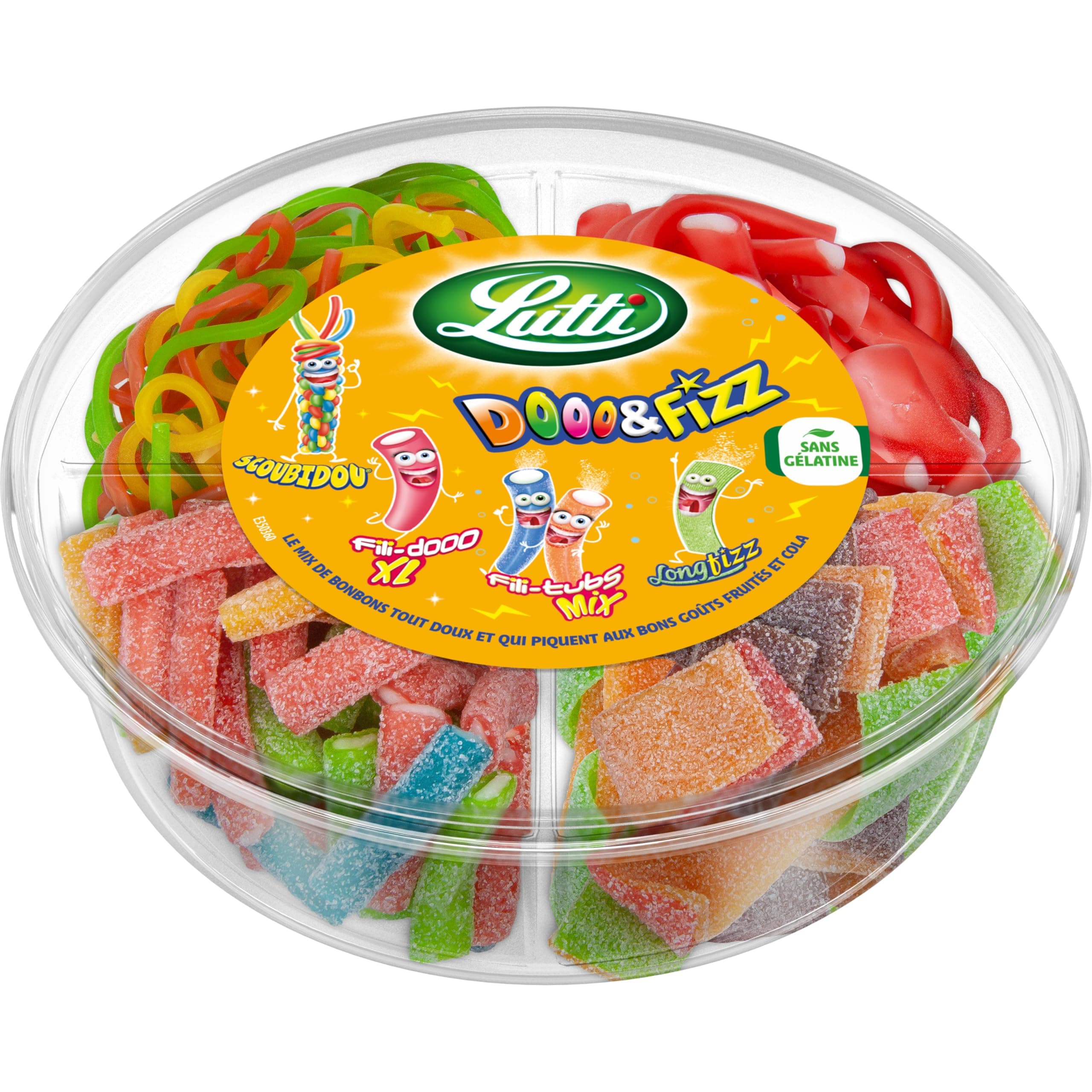 Lutti Bonbons Bleu Rose 450g Lot de 1 Fruit DoooFizz