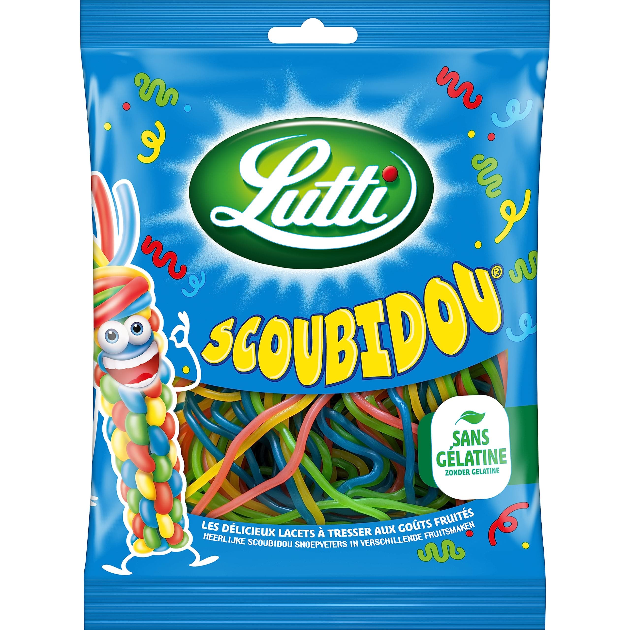 Lutti Scoubidou Bonbons 100g - Traditionnelles Bonbons pour Enfants, 100 Grammes