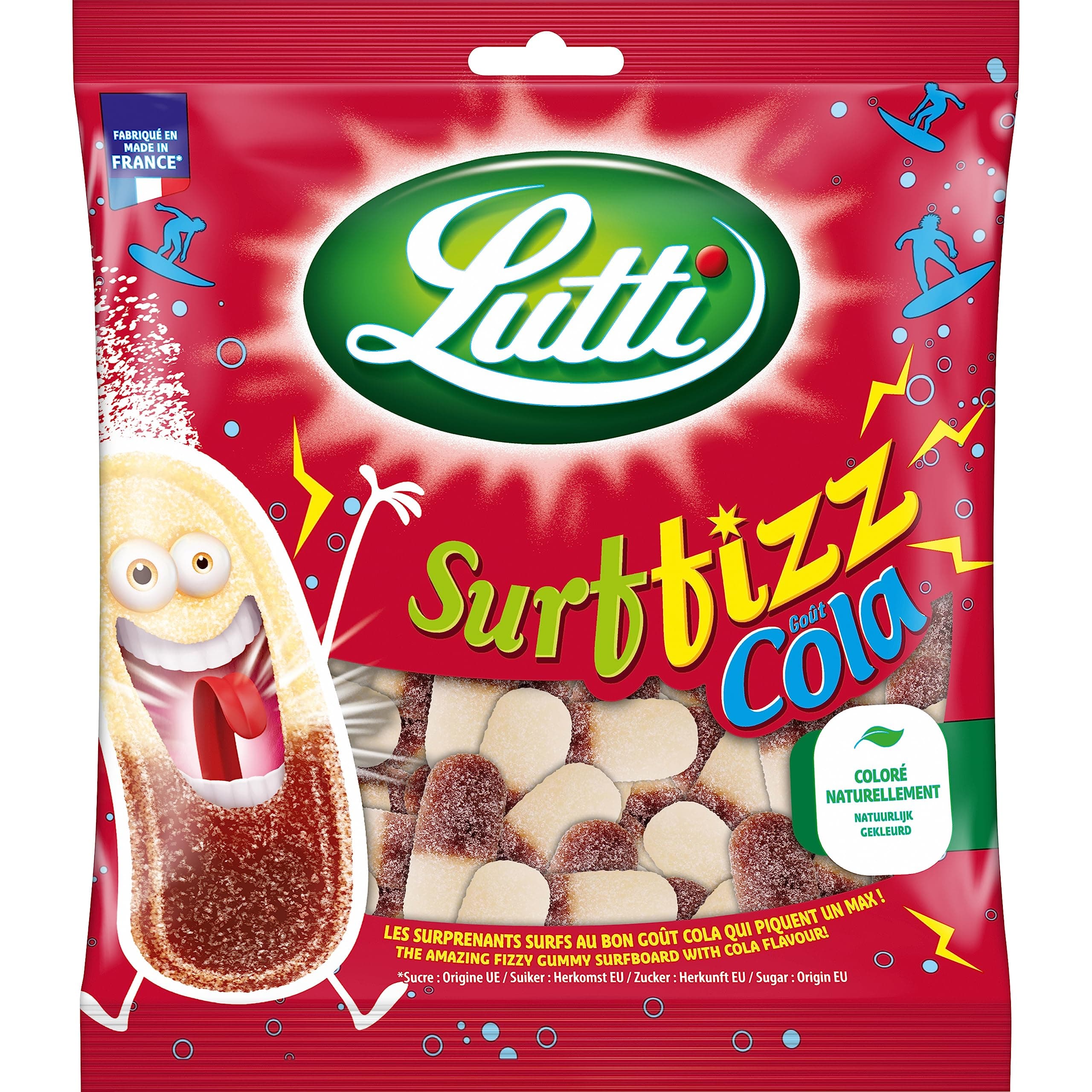 Lutti Surfizz Cola 200g pourfans de sodas énergisants en vacances et après l'activité sportive avec un goût sensationnel