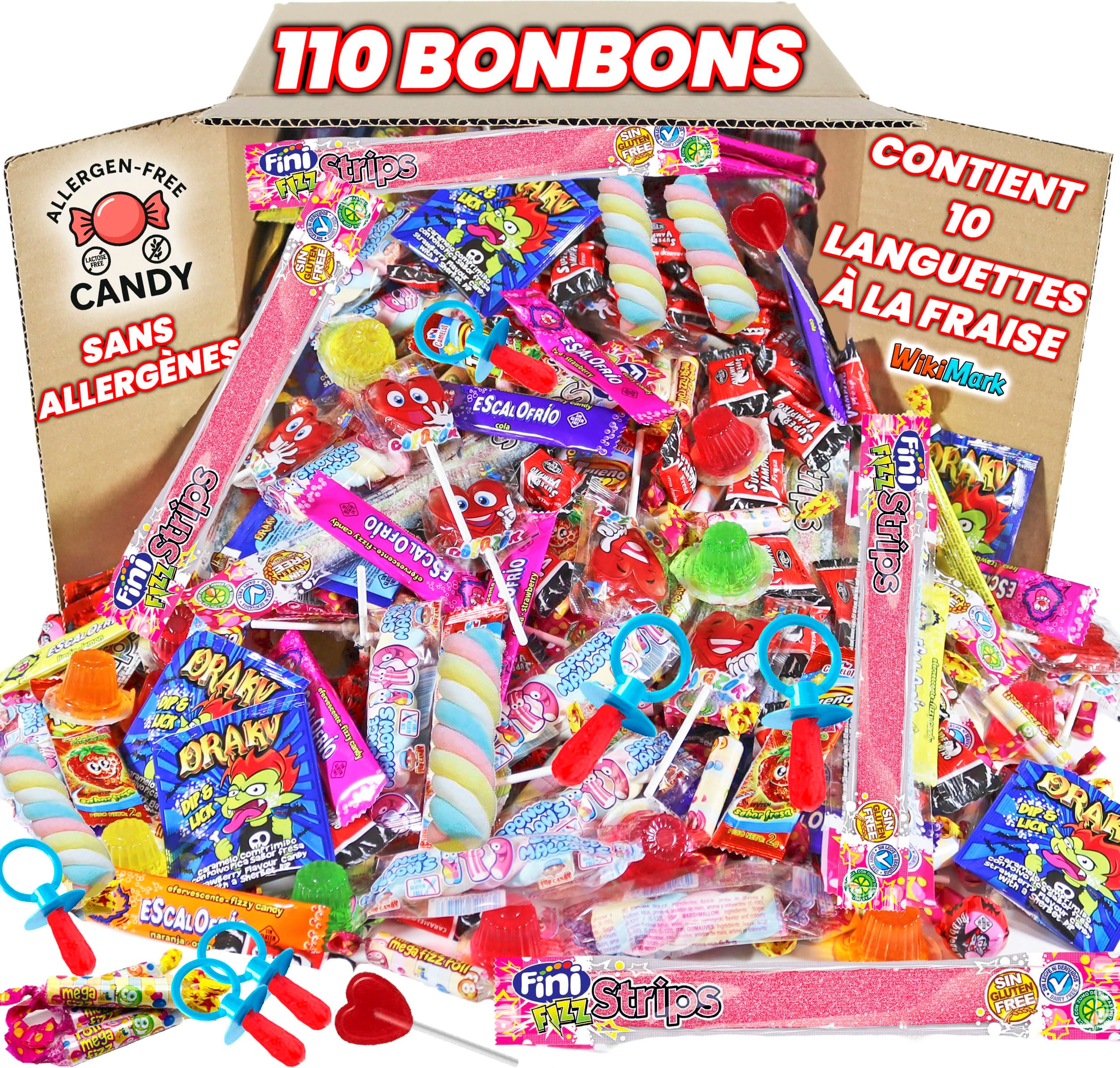 Mega Box 110 friandises remplies de pinata sans allergène - Parfait pour les enfants aux anniversaires et fêtes spéciale