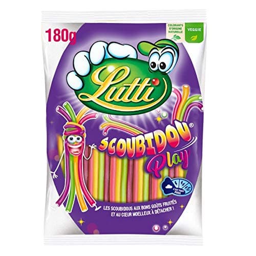 Scoubidou Play de LUTTI 180g | Enfants | Jouets pour Loisirs Créatifs 180g - Bonbons Scoubidou Populaire
