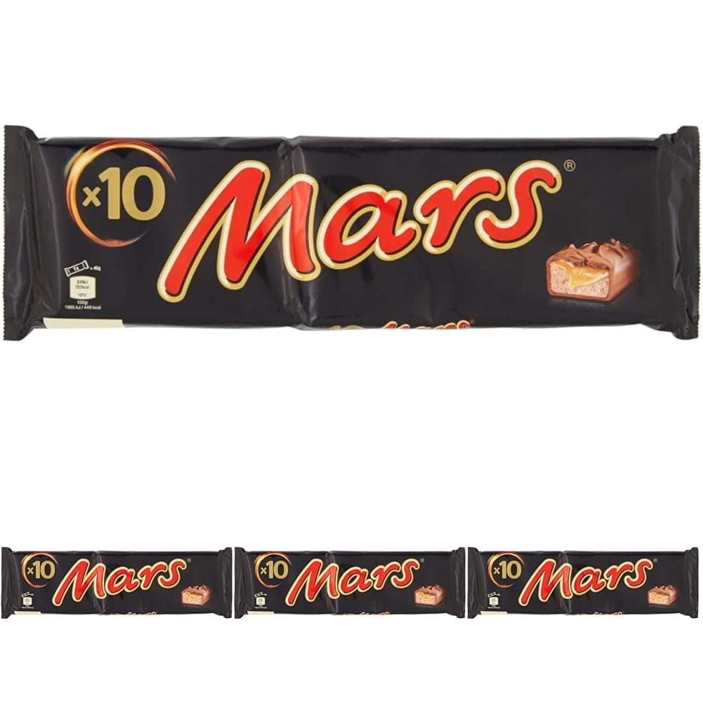 MARS - Barres Chocolat au Lait et Caramel 450g (Lot de 4) - Gourmandises Sucrées en Grand Format