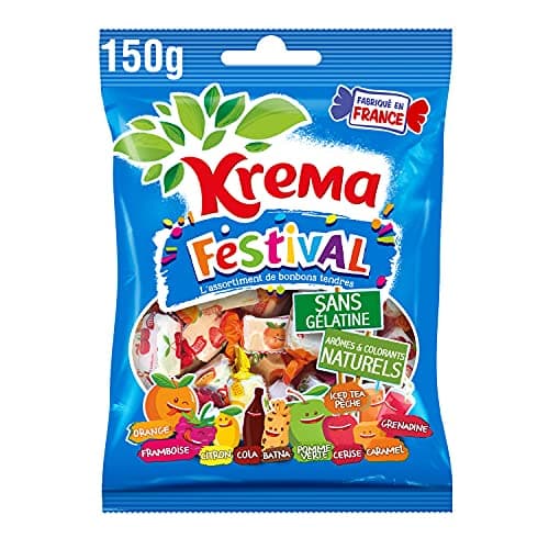 Krema Bonbon Festival - Caramels Artisanaux pour Fêtes et Partys - 150g (Emballage Variable)
