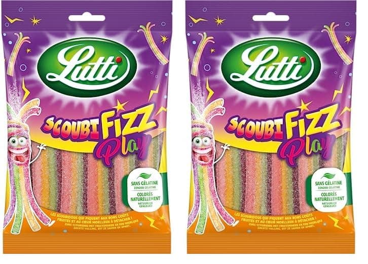 Lutti Scoubifizz Populaires parmi les Enfants - 180g (Lot de 2) pour Fêtes et Anniversaires - Bonbon Expiré Favori des P