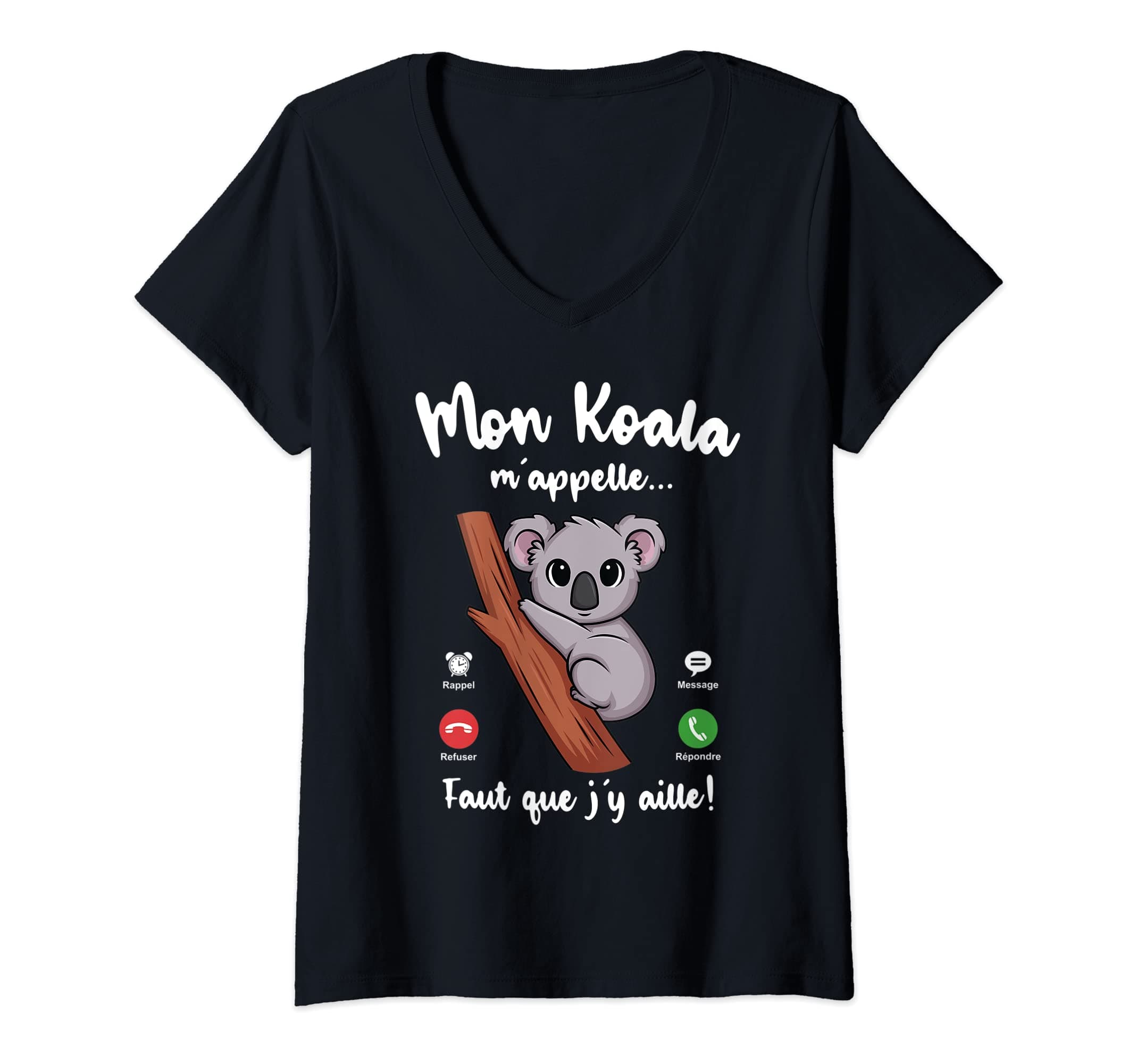 T-Shirt Femme Motif Koala Humour Drole Col en V pour Jeune Femme Fille
T-Shirt de Mode Motif Koala Humour Original Vêt