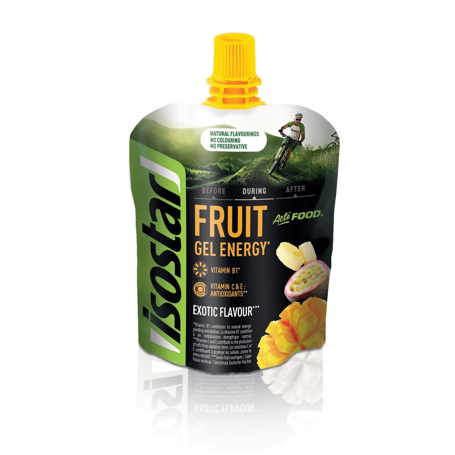 Isostar Actifood Exotic Fruits Gel Énergétique pour Athlètes - Apport en Énergie - 500g