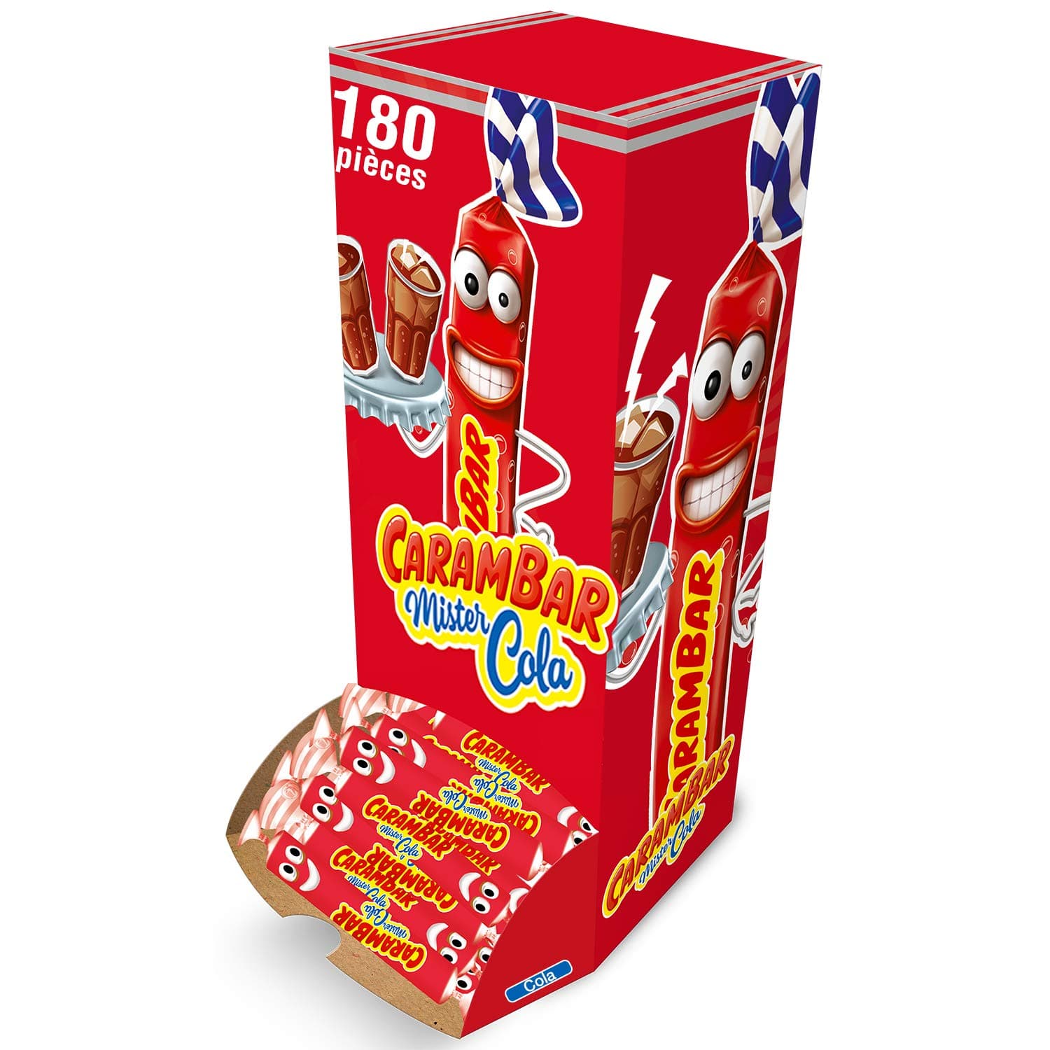 Carambar Bonbons Cola 180 Pièces Boîte - Mélange Sucré, Snacking Enfants, Idéal pour Festivals