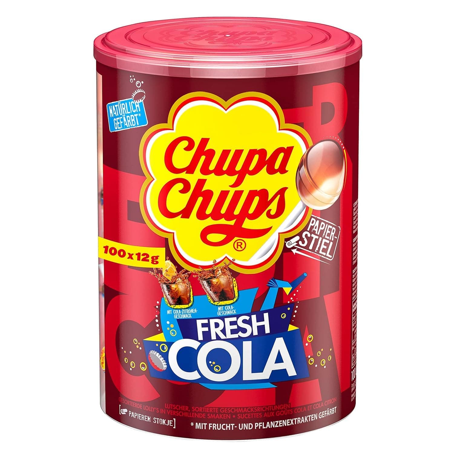 Chupa Chups Cola Sucettes pour l'été (100 x 12 g)
Chupa Chups Cola Sucettes en promo (100 x 12 g)
Chupa Chups Cola S