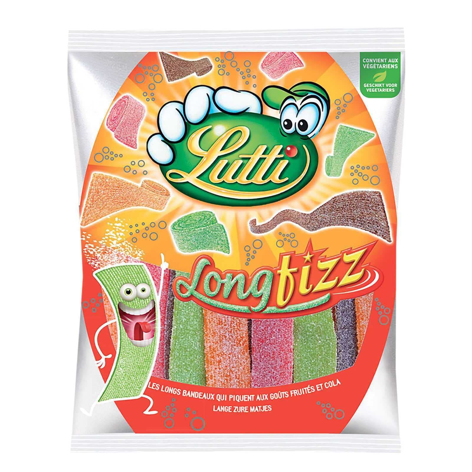 Lutti Bonbons Long Fizz Acidulés pour Enfants à la Pool Party de 200 g