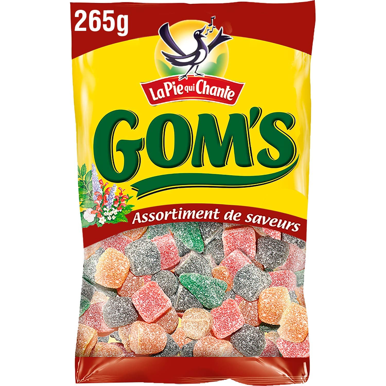 pie qui chante assortiment de saveurs gom's enfants pique-nique 265g trending flavors gummies enfants pic nic