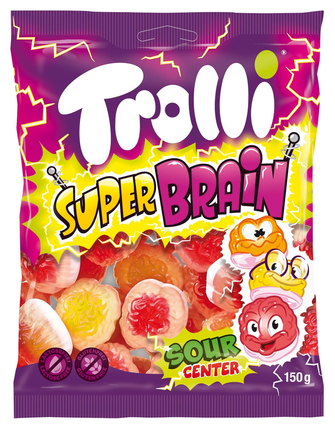 **Trolli SuperHirn 150g - Gummibärchen SuperBrain 20 Pièces, Snacks Intellectuels pour Enfants, Bonbons Végétariens Déli