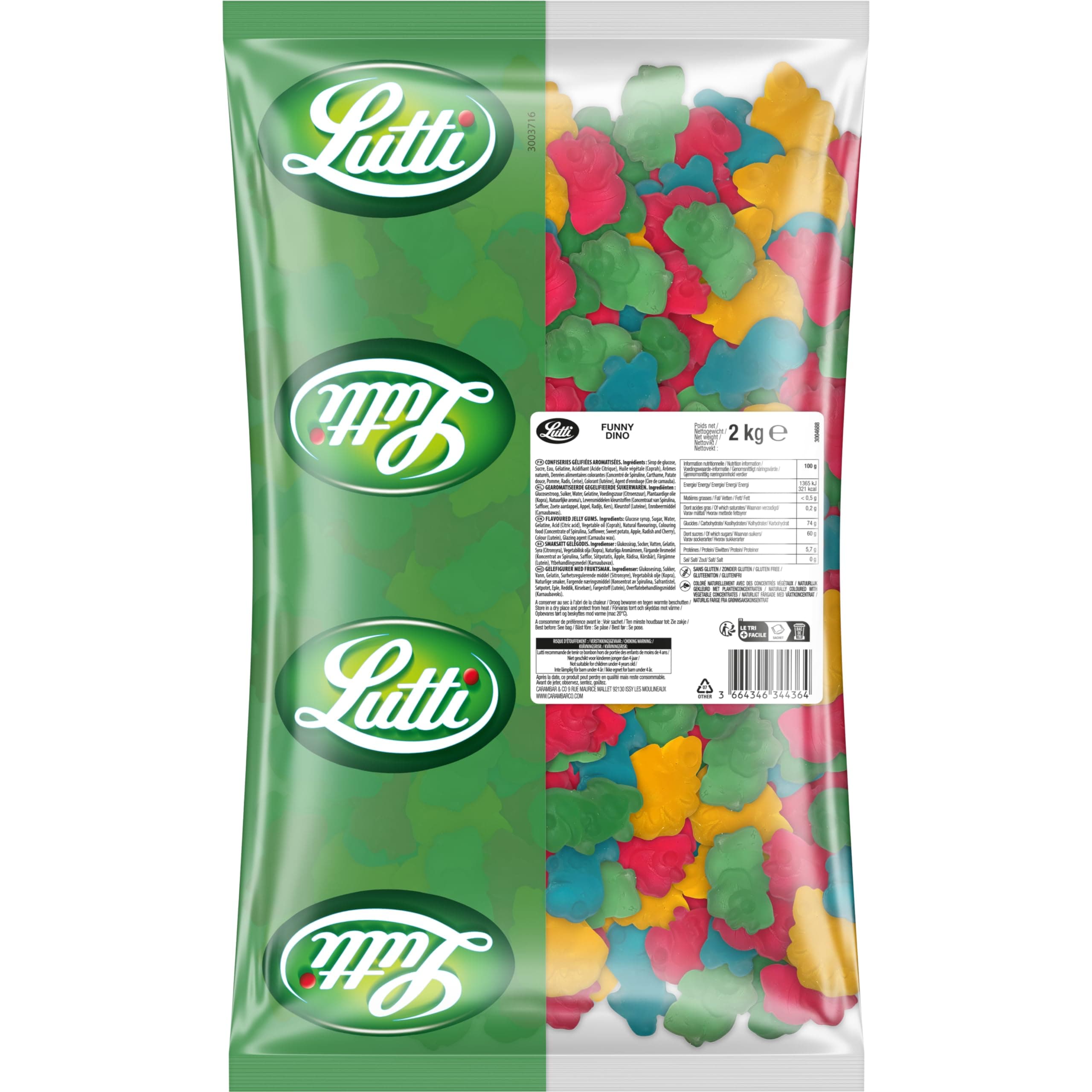 LUTTI Funny Dino 2Kg Jouet cmdlineurs 3-5 ans Festivals et anniversaires Amusant et éducatif Jouets 2Kg