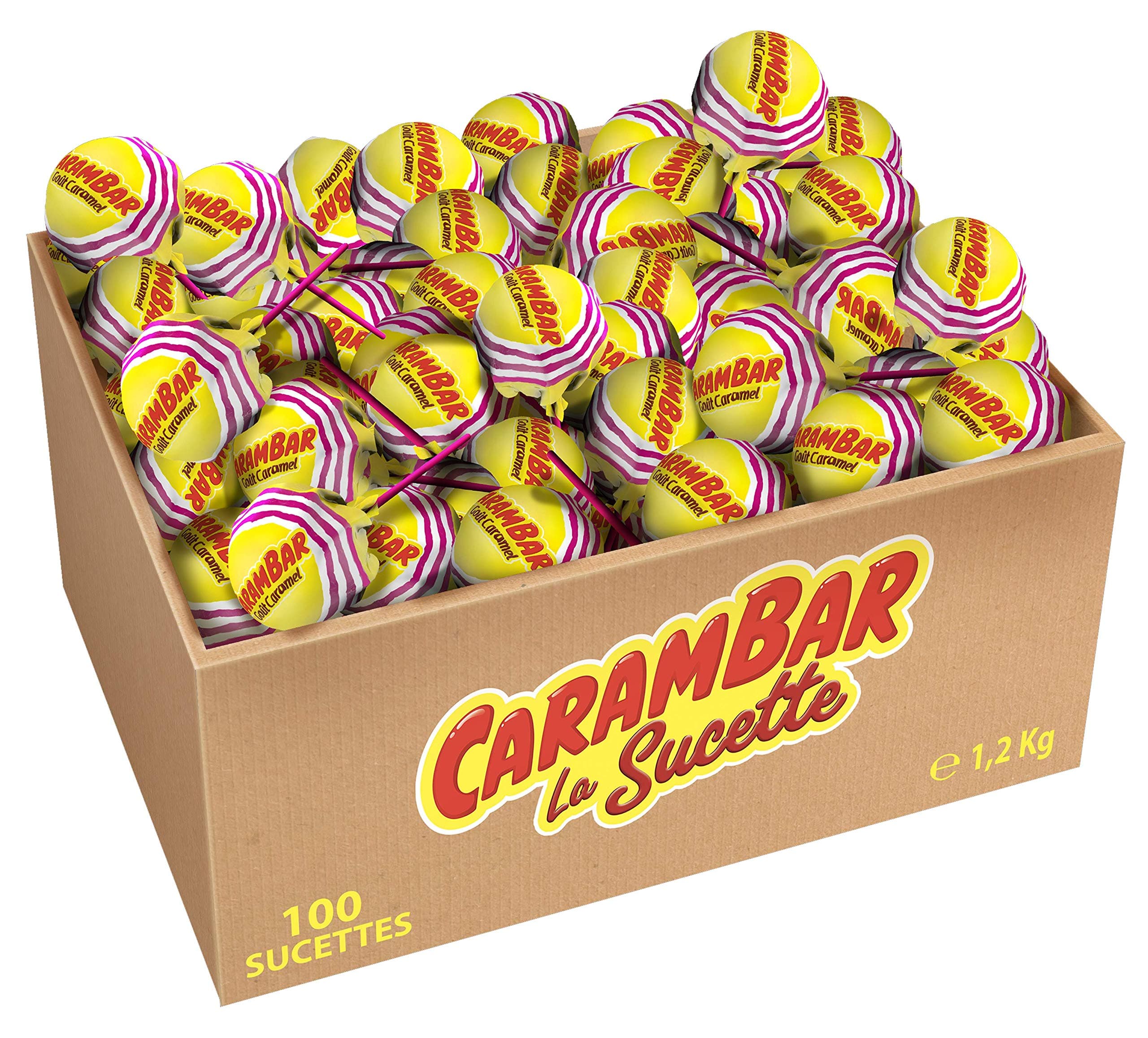 CARAMBAR Vrac Sucette Caramel pour Enfants Boisson Sucrée École