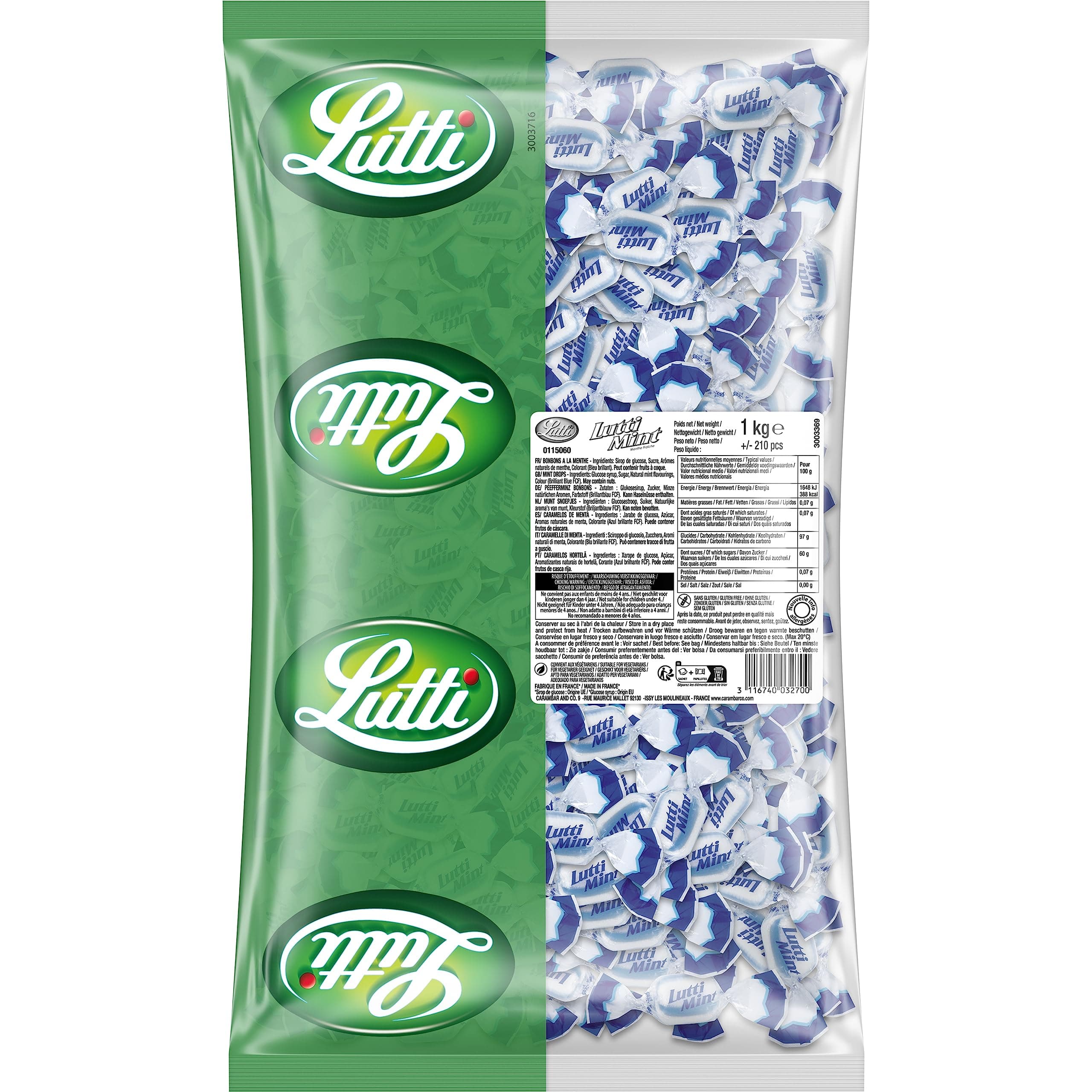 Lutti Menthe Fraîche Fresh Mint Leaves 1kg Organic Culinary Grade Large Pack for Baking and Tea