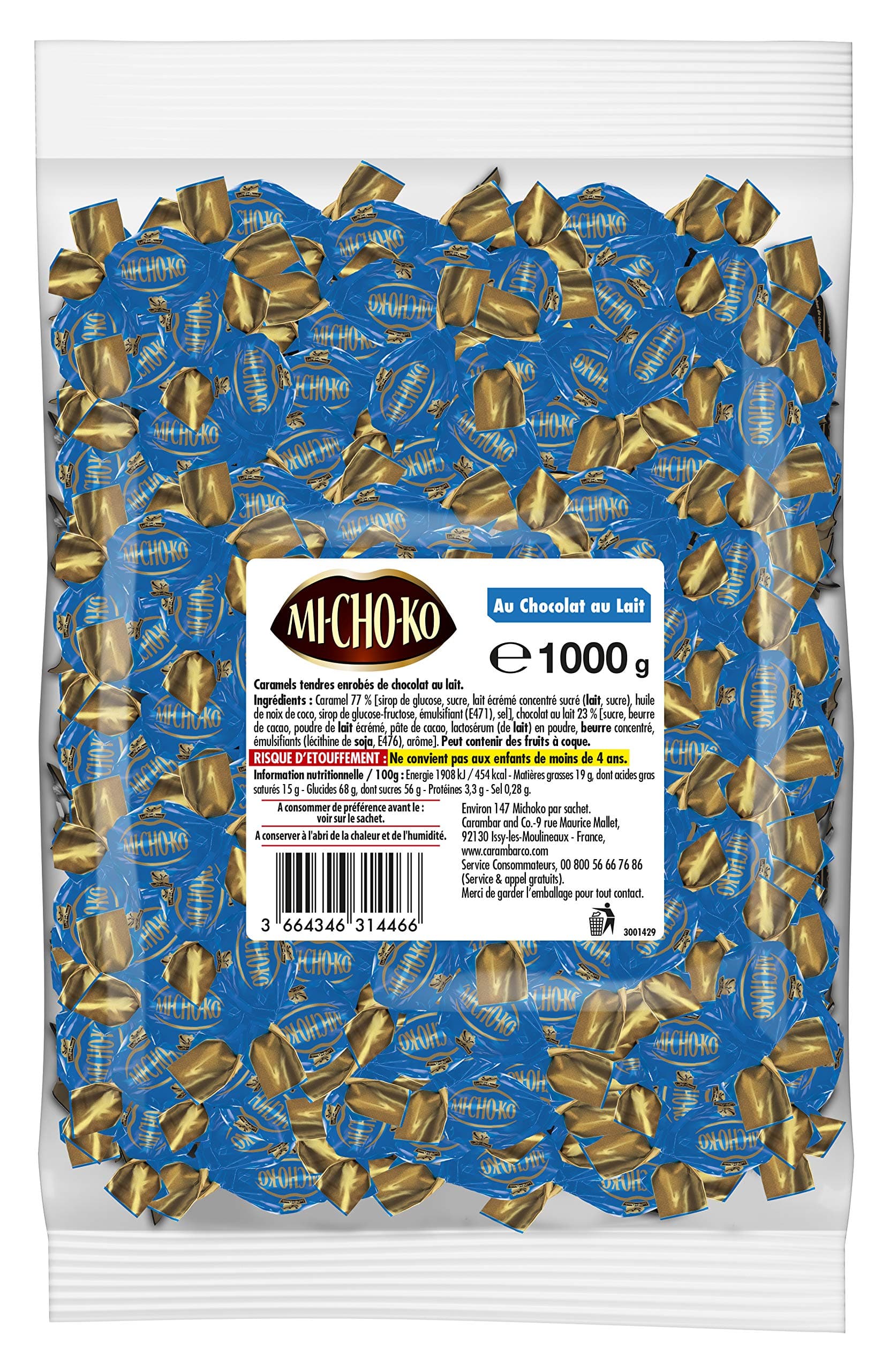 Bonbon Michoko Lait 1 kg pour enfants à la maison ou en voyage avec son goût unique