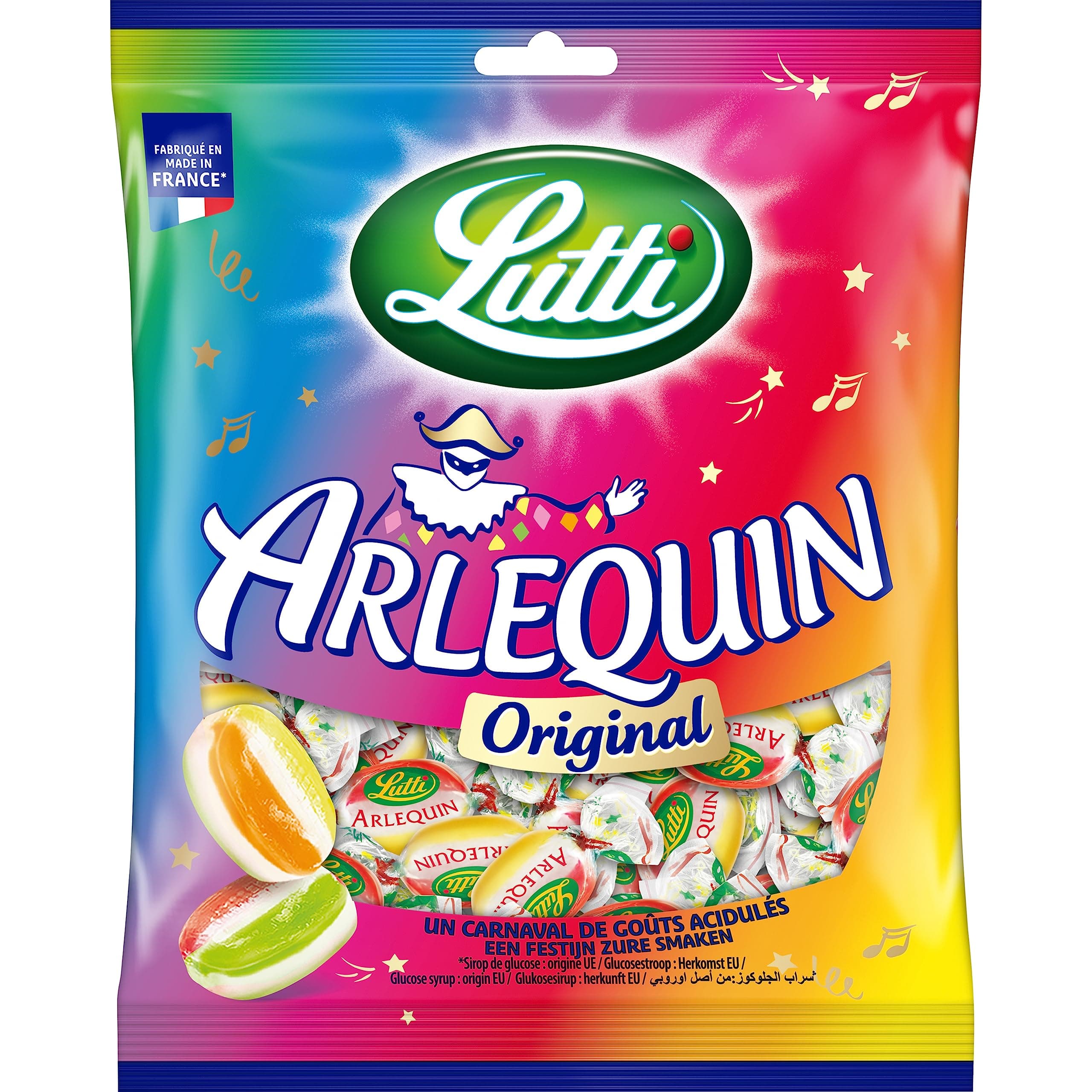Lutti Arlequin Original 150g - Motif rétro pour enfants - Bébés et enfants - Jouets à jouer à la maison - Grande résista