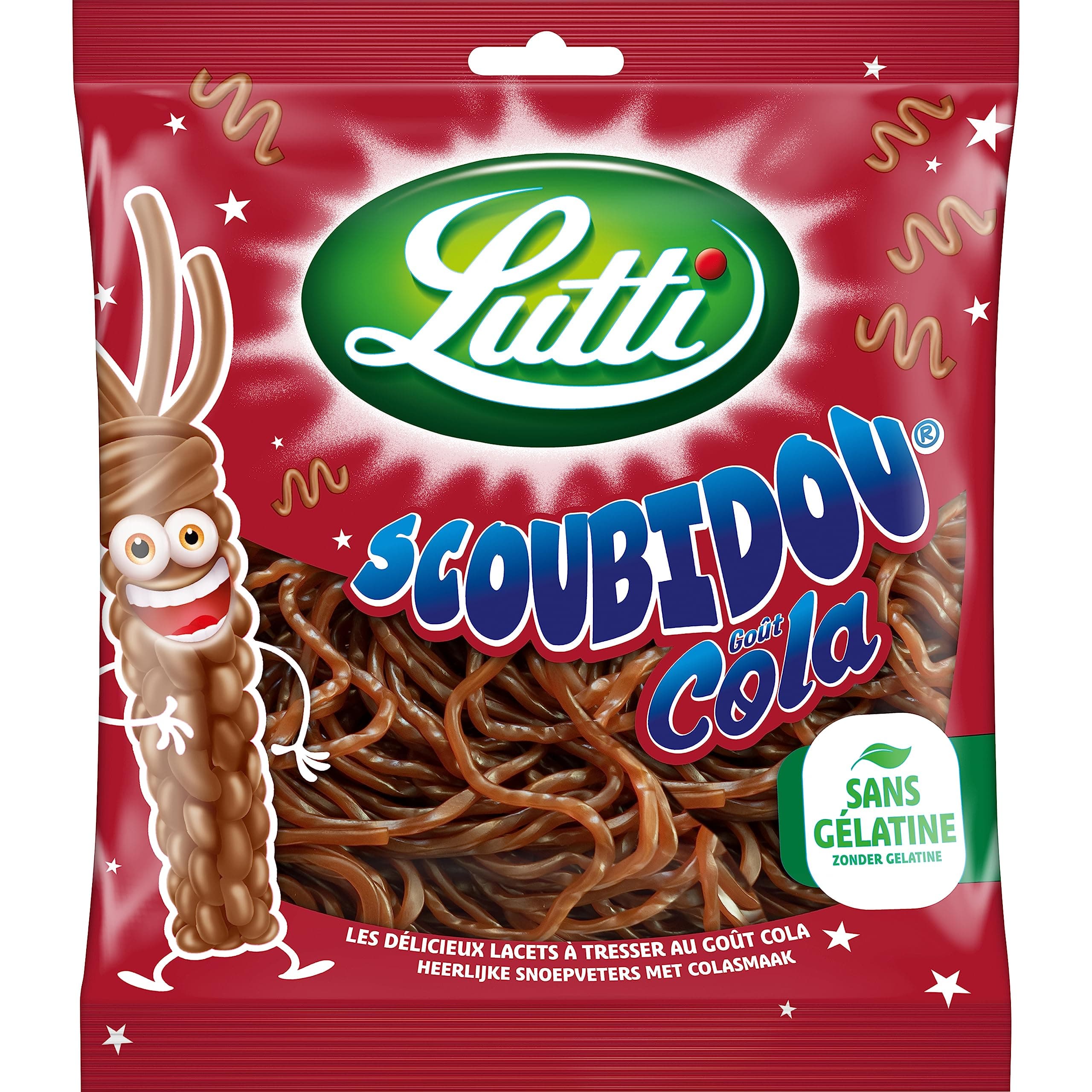 Lutti Scoubidou Cola 200 g pour enfants en fête à la plage ou à la maison functionalities colorées et résistantes